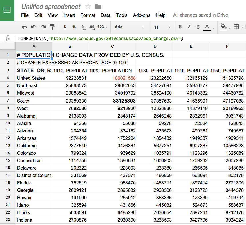 IMPORTDATA-Function