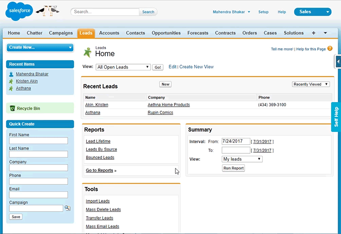 Whatfix walkthrough on Salesforce