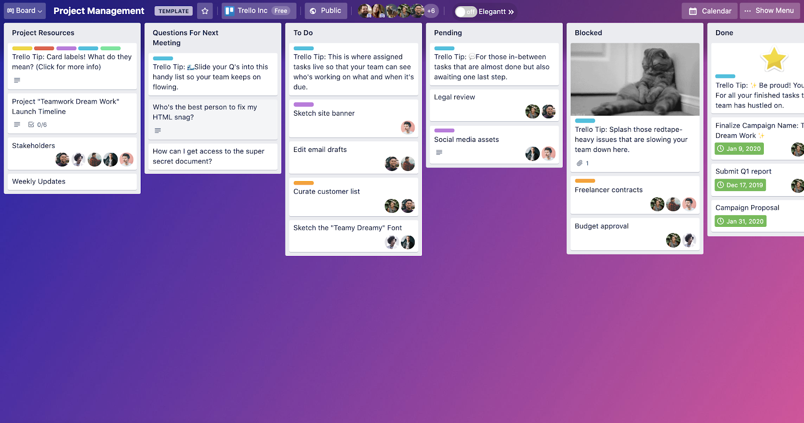 Example Trello board