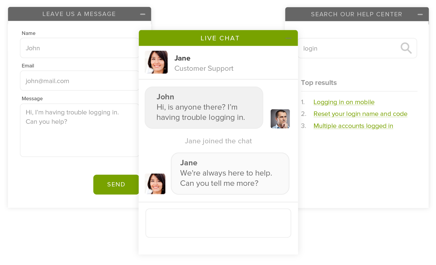 Zendesk Chat screenshot