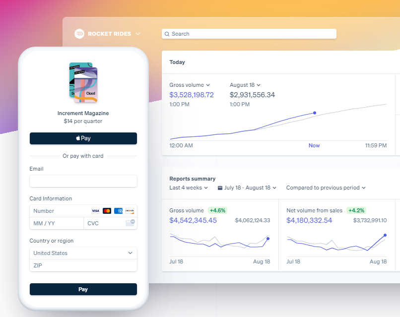 Example of Stripe on mobile