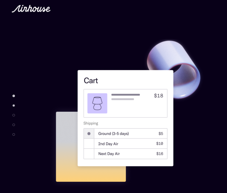 Airhouse shipping options example screen
