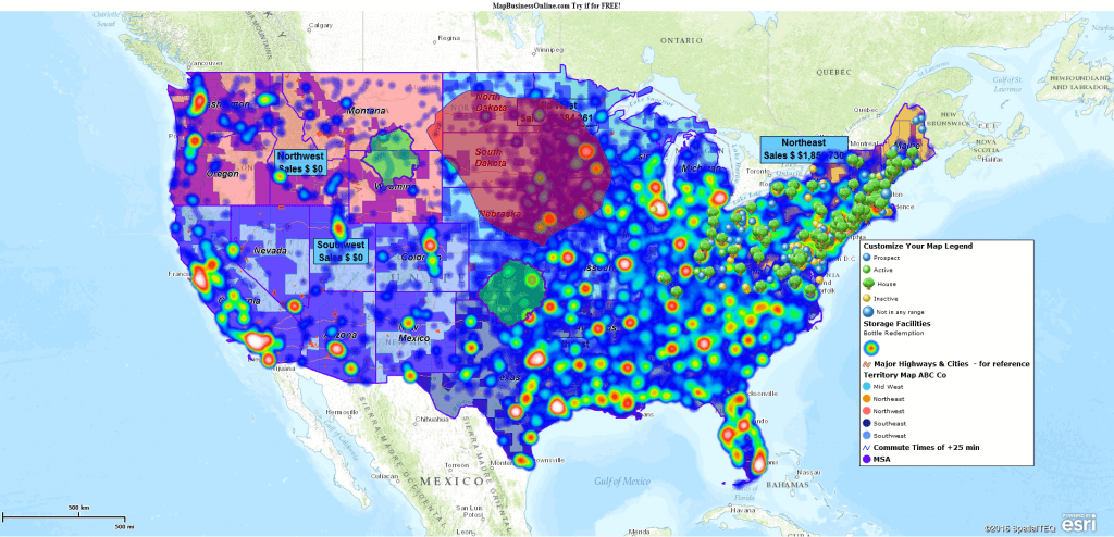 Heat map of the US