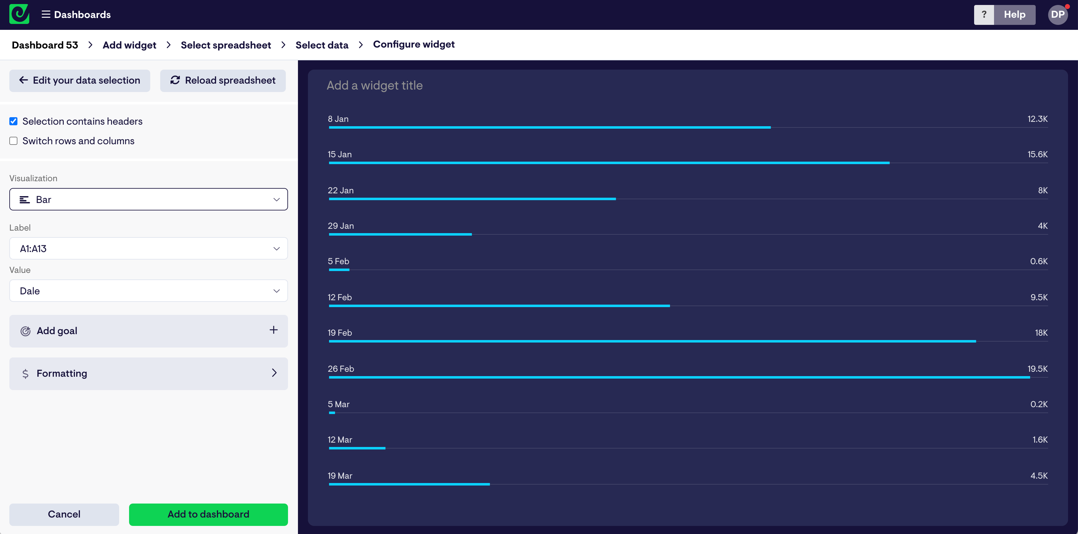 Geckoboard widget builder