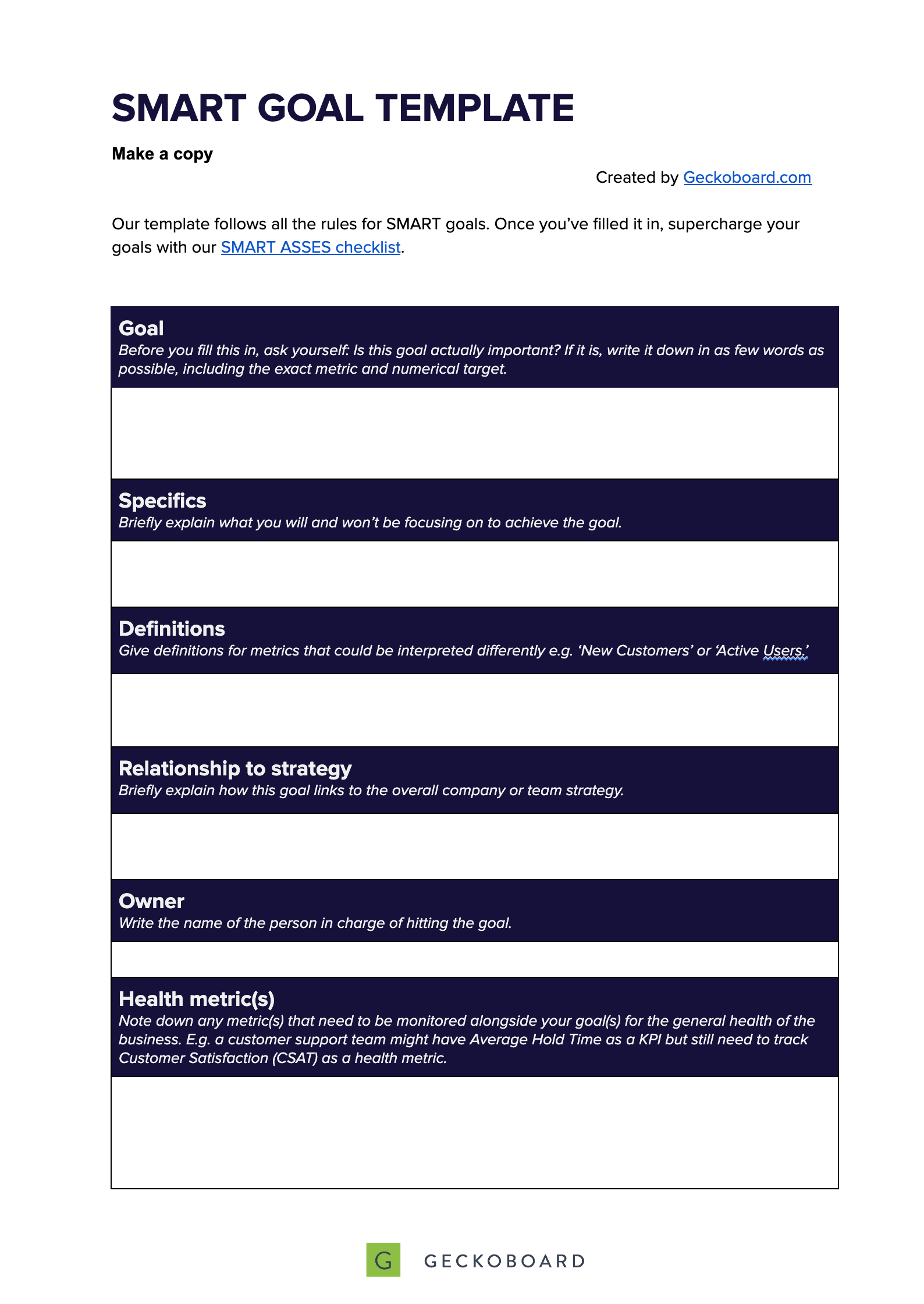 26 Resources for setting business goals in 2021 Geckoboard blog