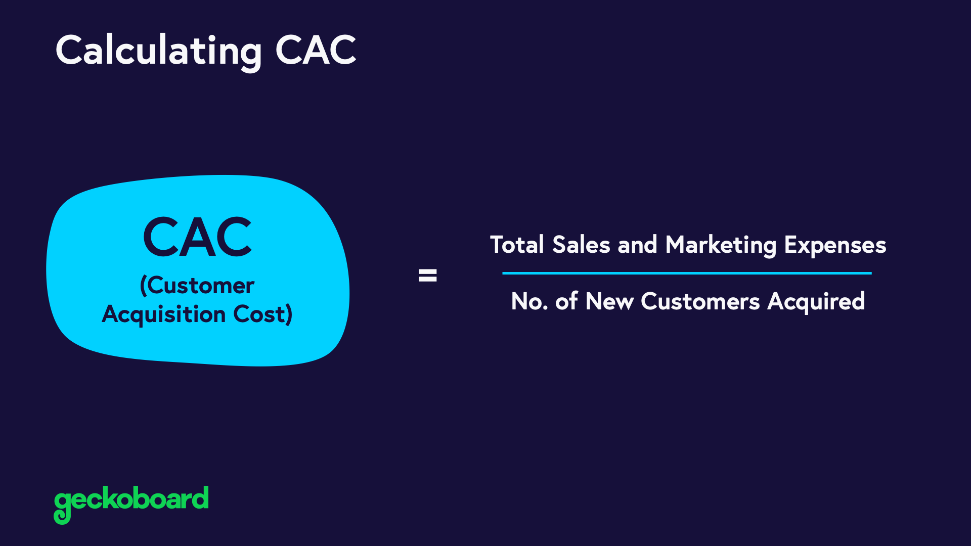 Explanation of how to calculate CAC