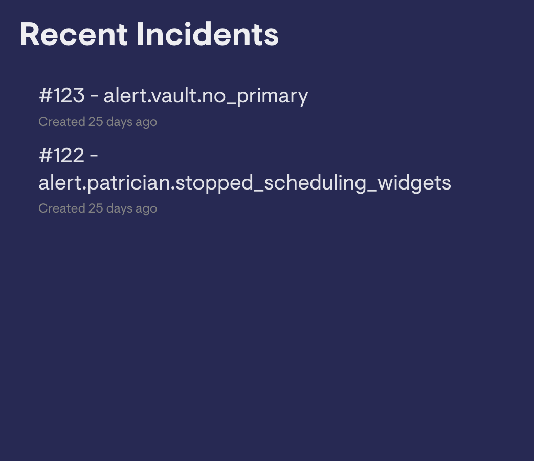 Recent Incidents PagerDuty image