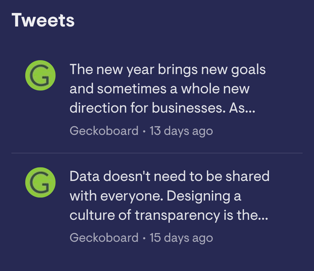 Recent Tweets Twitter image